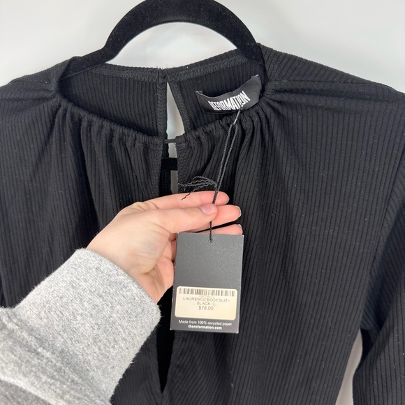 Reformation Ribbed Open Chest Long Sleeve Bodysuit - Picture 3 of 3